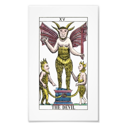De Devil Tarot-kaart Foto Afdruk (Voorkant)