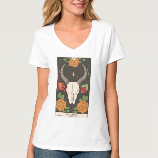 De Devil tarot kaart modern majoor Arcana T-shirt (Voorkant)