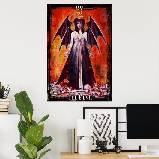 De Devil Tarot Kaart Print (Thuiskantoor)