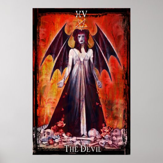De Devil Tarot Kaart Print (Voorkant)