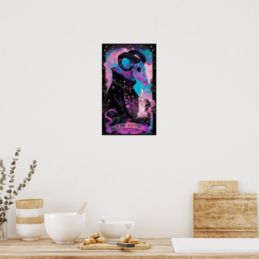 De Devil Tarot Kaart Witchy Poster (Keuken)