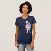 De Dholi - Roze op de marine T-shirt (Voorkant volledig)