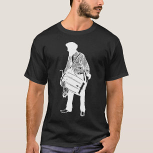 De Dholi - White op Black T-shirt