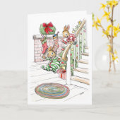 De dia van de ochtendkonijntjes van Kerstmis Kaart (Gele Bloem)