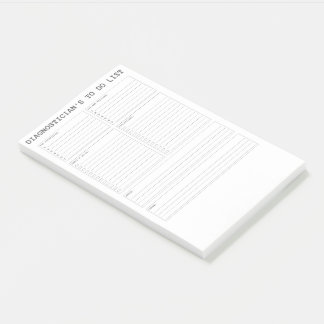 De diagnosticus moet een tikkende opmerking maken post-it® notes
