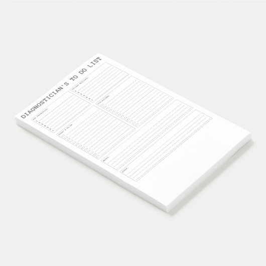 De diagnosticus moet een tikkende opmerking maken post-it® notes (Schuin)