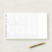 De diagnosticus moet een tikkende opmerking maken post-it® notes (Op bureau)