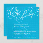 De Diagonalen van het manuscript in Cyaan Uitnodig Kaart (Voorkant / Achterkant)