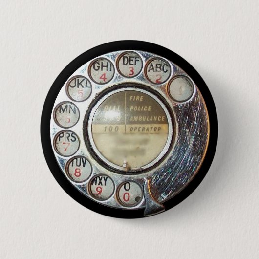 DE DIAL VAN DE TELEFOON VAN DE RETRO knoop Ronde Button 5,7 Cm (Voorkant)