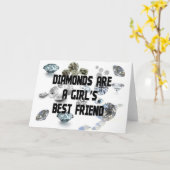 De diamanten zijn de Beste Vriend van een Meisje Kaart (Gele Bloem)