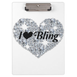 De diamanthart i van Faux liefde bling klembord