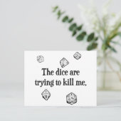 De Dice probeert me te doden Briefkaart (Staand voorkant)