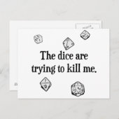 De Dice probeert me te doden Briefkaart (Voorkant / Achterkant)