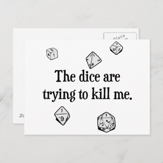 De Dice probeert me te doden Briefkaart (Voorkant / Achterkant)