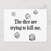 De Dice probeert me te doden Briefkaart (Voorkant)