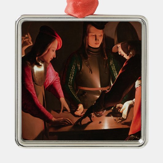 De Dice-spelers Metalen Ornament (Voorkant)