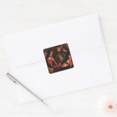De Dice-spelers Vierkante Sticker (Envelop)