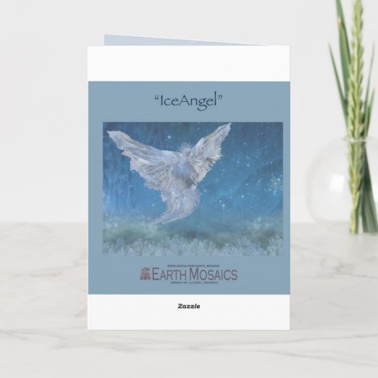 (De dichte) Engel van het kristal Feestdagen Kaart (Achterkant)