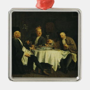 De dichter Alexis Piron aan de tafel Metalen Ornament
