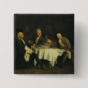 De dichter Alexis Piron aan de tafel Vierkante Button 5,1 Cm