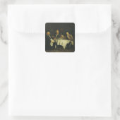 De dichter Alexis Piron aan de tafel Vierkante Sticker (Tas)