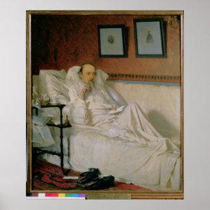 De dichter Nikolay Alekseyevich Nekrasov Poster