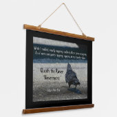 De dichter van Raven Edgar Allen Hangend Wandkleed (Gebogen)