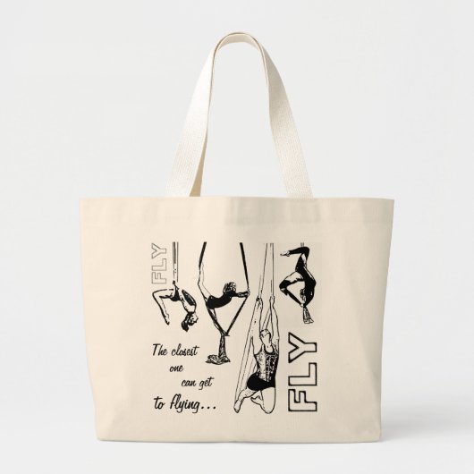 De dichtstbijzijnde kan vliegen... Aerialist Bag Grote Tote Bag (Voorkant)