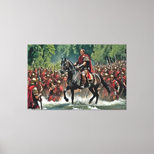 "De Die is Cast: Caesar's Rubicon Challenge" Canvas Afdruk (Voorkant)