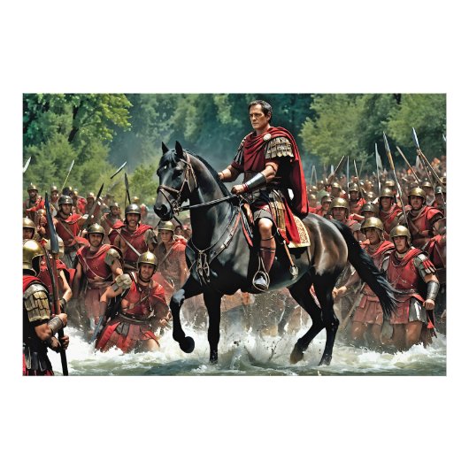 "De Die is Cast: Caesar's Rubicon Challenge" Foto Afdruk (Voorkant)