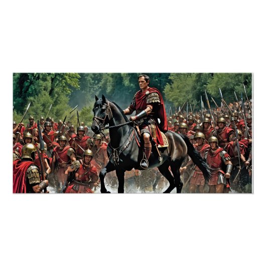 "De Die is Cast: Caesar's Rubicon Challenge" Perfect Poster (Voorkant)