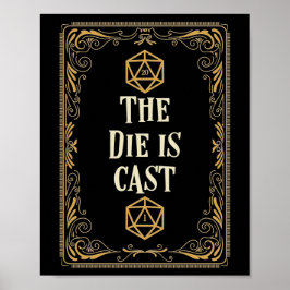De Die is gegoten D20-desktop RPG Poster