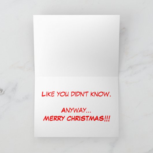 DE DIEF VAN DE KERSTMAN FEESTDAGEN KAART (Binnen)