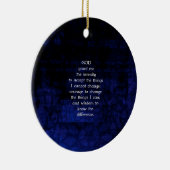 De dienst geprezen met een blauwe achtergrond keramisch ornament (Rechts)