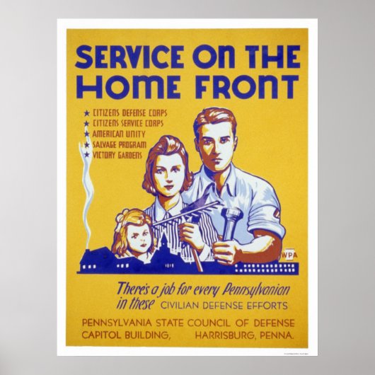 De dienst op Homefront WPA Poster (Voorkant)