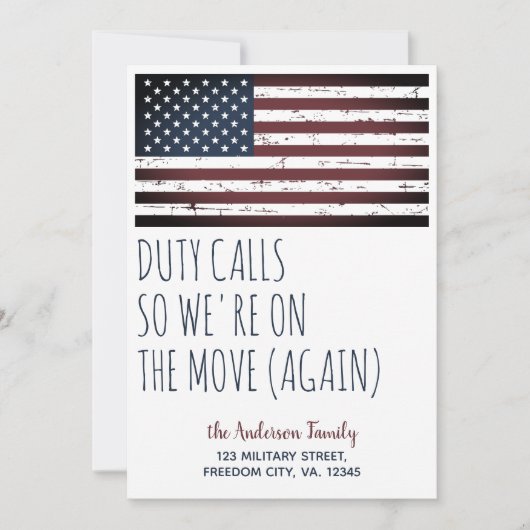 De dienst roept de Militaire Beweging van de Move  Aankondiging (Voorkant)