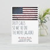 De dienst roept de Militaire Beweging van de Move Aankondiging (Staand voorkant)