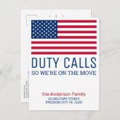 De dienst roept de Militaire Beweging van PCS Bewe Aankondigingskaart (Voorkant / Achterkant)