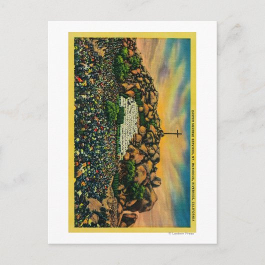 De Dienst van de Zonsopgang van Pasen bij Mt. Feestdagenkaart (Voorkant)