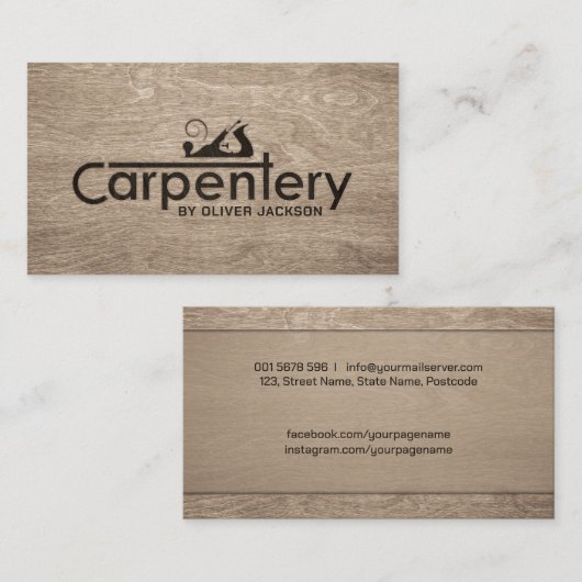 De diensten van het Carpenter koelen logo tekst me Visitekaartje (Voorkant / Achterkant)