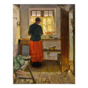 De Dienstmeid in de Keuken Anna Ancher Foto Afdruk