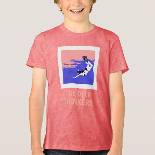De diepdenkers duiken de oceaan in Tri-Blend shirt (Voorkant)