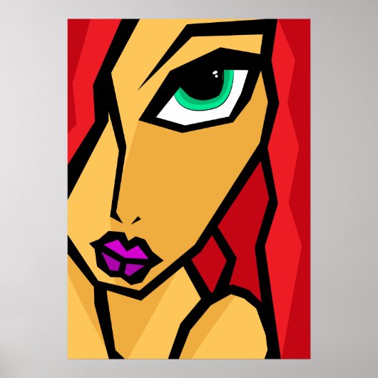 De diepe blik - abstracte kunst poster (Voorkant)