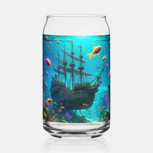De diepe duiktocht blikvorm glas (Voorkant)