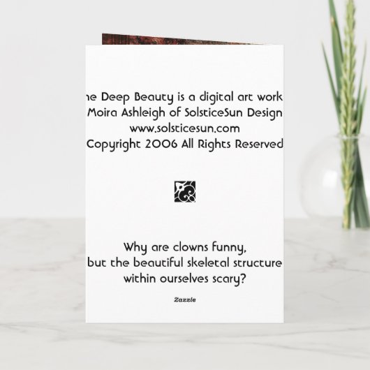 De Diepe Schoonheid van het been Kaart (Achterkant)