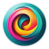 De diepte zwaait optische illusie keramische knop (Voorkant)