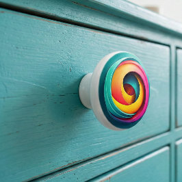 De diepte zwaait optische illusie keramische knop