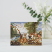 De dieren die Noah's Ark binnenkomen Briefkaart (Staand voorkant)