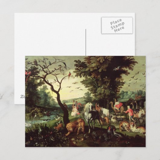 De dieren die Noah's ark binnenkomen Briefkaart (Voorkant / Achterkant)