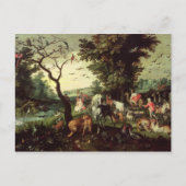 De dieren die Noah's ark binnenkomen Briefkaart (Voorkant)